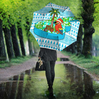 Honduras Christmas Umbrella with Santa Parrot Palm Tree and Tropical Gift Pattern Design - Wonder Print Shop