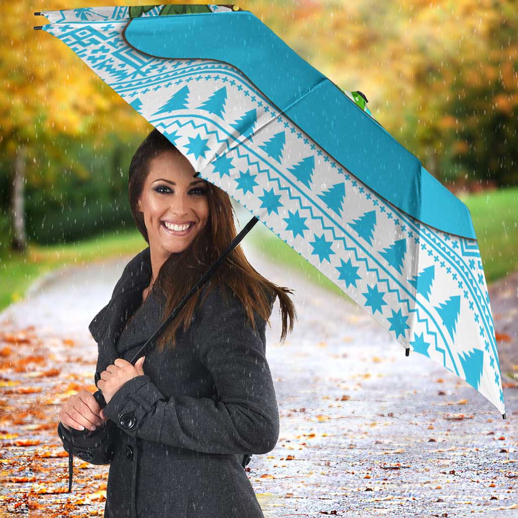 Honduras Christmas Umbrella with Santa Parrot Palm Tree and Tropical Gift Pattern Design - Wonder Print Shop