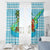Honduras Christmas Window Curtain with Santa Parrot Palm Tree and Tropical Gift Pattern Design - Wonder Print Shop