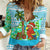 Honduras Christmas Women Casual Shirt with Santa Parrot Palm Tree and Tropical Gift Pattern Design - Wonder Print Shop