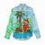 Honduras Christmas Women Casual Shirt with Santa Parrot Palm Tree and Tropical Gift Pattern Design - Wonder Print Shop
