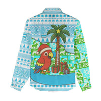 Honduras Christmas Women Casual Shirt with Santa Parrot Palm Tree and Tropical Gift Pattern Design - Wonder Print Shop