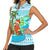Honduras Christmas Women Sleeveless Polo Shirt with Santa Parrot Palm Tree and Tropical Gift Pattern Design - Wonder Print Shop