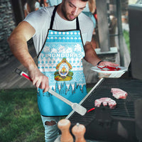 Honduras Christmas Apron with National Emblem Palm Trees and Snowflake Pattern Design - Wonder Print Shop