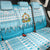 Honduras Christmas Back Car Seat Cover with National Emblem Palm Trees and Snowflake Pattern Design - Wonder Print Shop
