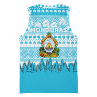 Honduras Christmas Basketball Jersey with National Emblem Palm Trees and Snowflake Pattern Design - Wonder Print Shop