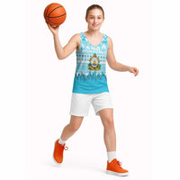 Honduras Christmas Basketball Jersey with National Emblem Palm Trees and Snowflake Pattern Design - Wonder Print Shop