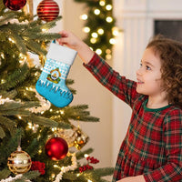 Honduras Christmas Stocking with National Emblem Palm Trees and Snowflake Pattern Design - Wonder Print Shop