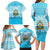 Honduras Christmas Family Matching Long Sleeve Bodycon Dress and Hawaiian Shirt with National Emblem Palm Trees and Snowflake Pattern Design - Wonder Print Shop