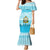 Honduras Christmas Family Matching Mermaid Dress and Hawaiian Shirt with National Emblem Palm Trees and Snowflake Pattern Design - Wonder Print Shop