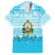 Honduras Christmas Family Matching Off The Shoulder Long Sleeve Dress and Hawaiian Shirt with National Emblem Palm Trees and Snowflake Pattern Design - Wonder Print Shop