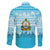 Honduras Christmas Family Matching Off The Shoulder Long Sleeve Dress and Hawaiian Shirt with National Emblem Palm Trees and Snowflake Pattern Design - Wonder Print Shop