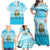 Honduras Christmas Family Matching Off Shoulder Maxi Dress and Hawaiian Shirt with National Emblem Palm Trees and Snowflake Pattern Design - Wonder Print Shop