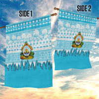 Honduras Christmas Garden Flag with National Emblem Palm Trees and Snowflake Pattern Design - Wonder Print Shop