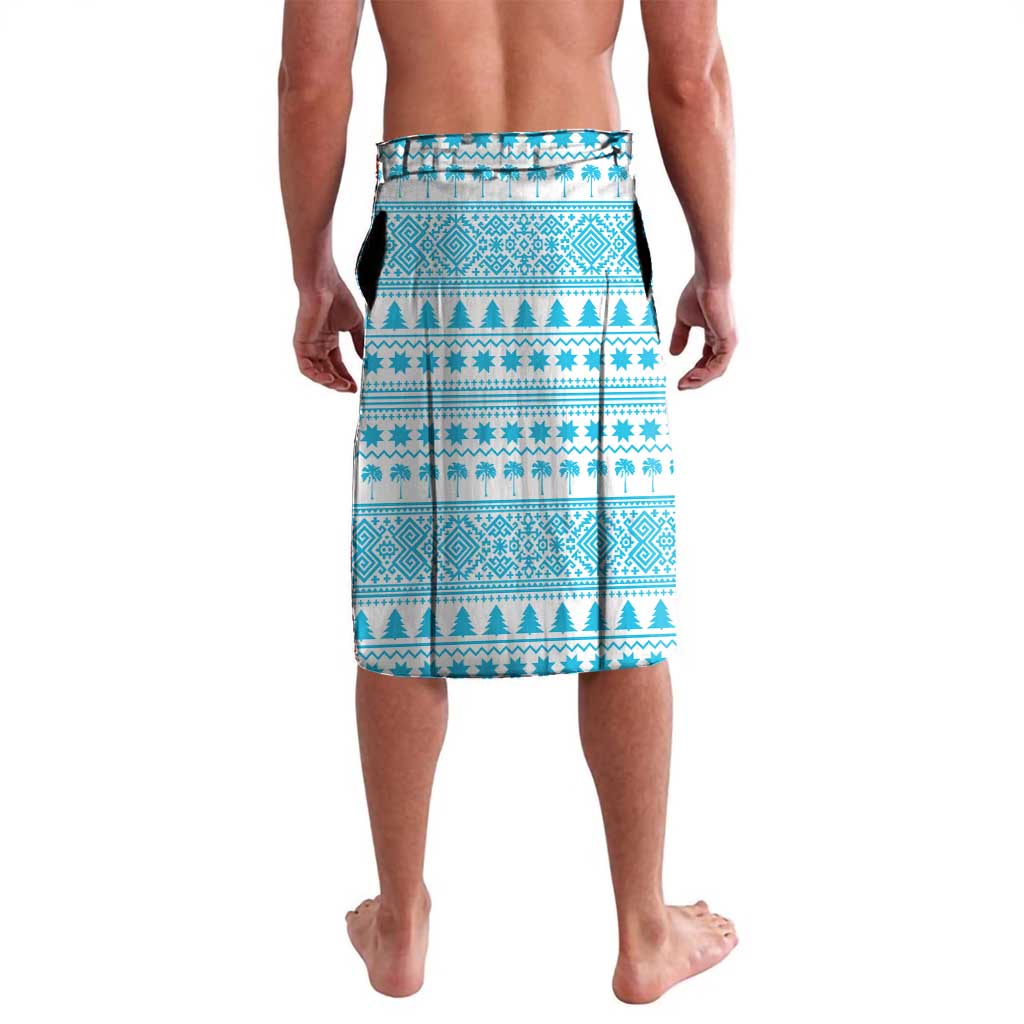Honduras Christmas Lavalava with National Emblem Palm Trees and Snowflake Pattern Design - Wonder Print Shop