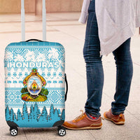 Honduras Christmas Luggage Cover with National Emblem Palm Trees and Snowflake Pattern Design - Wonder Print Shop