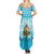 Honduras Christmas Summer Maxi Dress with National Emblem Palm Trees and Snowflake Pattern Design - Wonder Print Shop