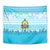 Honduras Christmas Tapestry with National Emblem Palm Trees and Snowflake Pattern Design - Wonder Print Shop