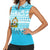 Honduras Christmas Women Sleeveless Polo Shirt with National Emblem Palm Trees and Snowflake Pattern Design - Wonder Print Shop