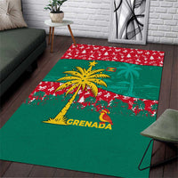 Grenada Christmas Area Rug with Palm Tree Bird and Tropical Holiday Pattern Design - Wonder Print Shop