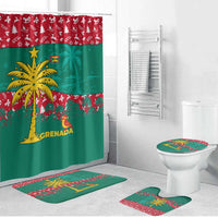 Grenada Christmas Bathroom Set with Palm Tree Bird and Tropical Holiday Pattern Design - Wonder Print Shop