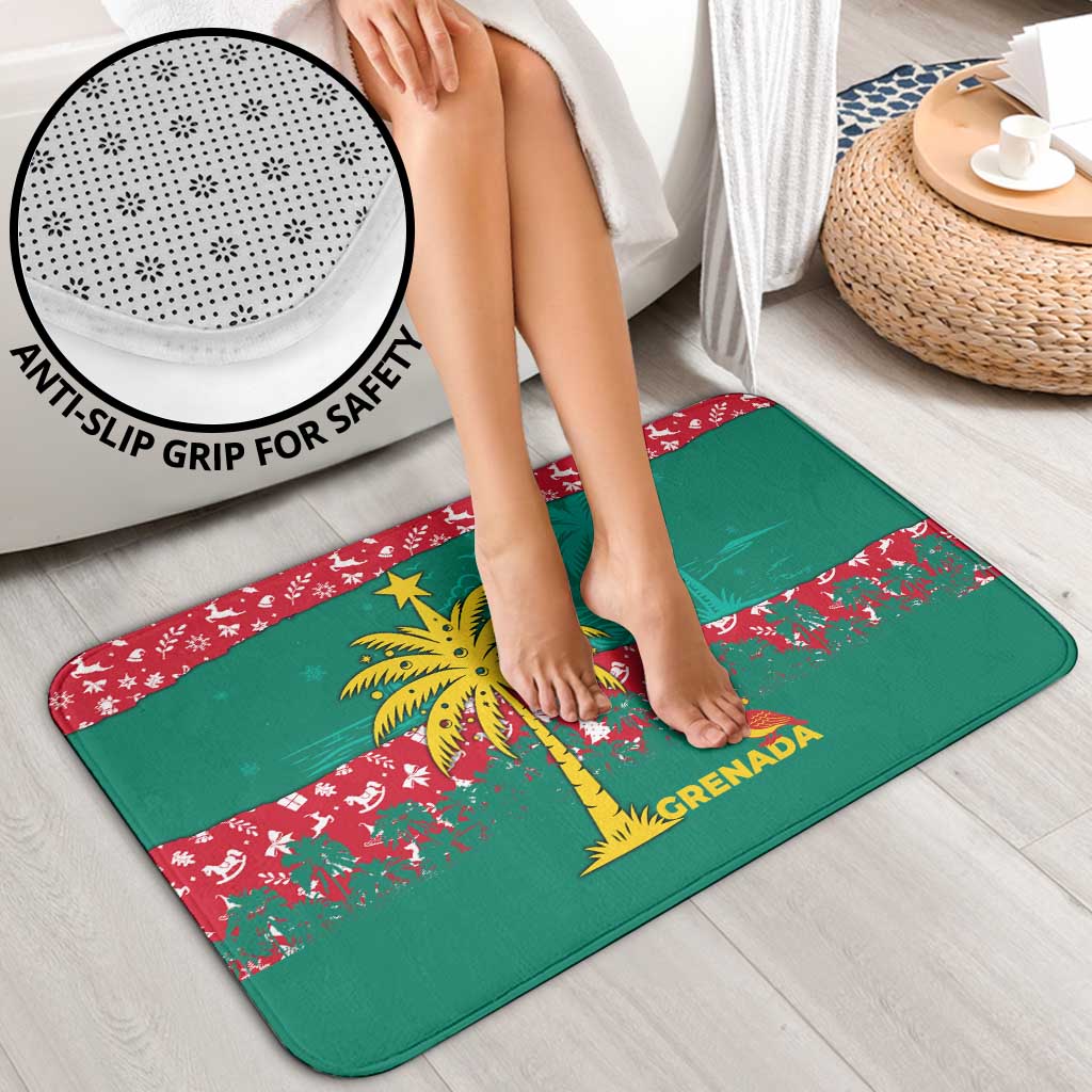 Grenada Christmas Bathroom Set with Palm Tree Bird and Tropical Holiday Pattern Design - Wonder Print Shop