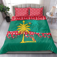 Grenada Christmas Bedding Set with Palm Tree Bird and Tropical Holiday Pattern Design - Wonder Print Shop