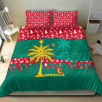 Grenada Christmas Bedding Set with Palm Tree Bird and Tropical Holiday Pattern Design - Wonder Print Shop