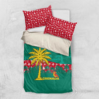 Grenada Christmas Bedding Set with Palm Tree Bird and Tropical Holiday Pattern Design - Wonder Print Shop