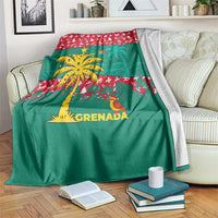 Grenada Christmas Blanket with Palm Tree Bird and Tropical Holiday Pattern Design - Wonder Print Shop
