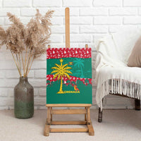 Grenada Christmas Canvas Wall Art with Palm Tree Bird and Tropical Holiday Pattern Design - Wonder Print Shop