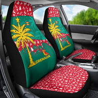Grenada Christmas Car Seat Cover with Palm Tree Bird and Tropical Holiday Pattern Design - Wonder Print Shop