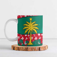 Grenada Christmas Ceramic Mug with Palm Tree Bird and Tropical Holiday Pattern Design - Wonder Print Shop