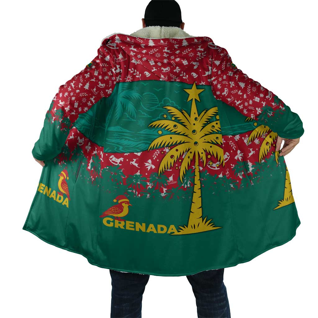 Grenada Christmas Cloak with Palm Tree Bird and Tropical Holiday Pattern Design - Wonder Print Shop
