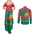 Grenada Christmas Couples Matching Summer Maxi Dress and Long Sleeve Button Shirt with Palm Tree Bird and Tropical Holiday Pattern Design - Wonder Print Shop
