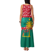 Grenada Christmas Family Matching Tank Maxi Dress and Hawaiian Shirt with Palm Tree Bird and Tropical Holiday Pattern Design - Wonder Print Shop