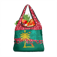Grenada Christmas Grocery Bag with Palm Tree Bird and Tropical Holiday Pattern Design - Wonder Print Shop
