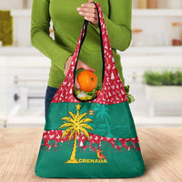 Grenada Christmas Grocery Bag with Palm Tree Bird and Tropical Holiday Pattern Design - Wonder Print Shop
