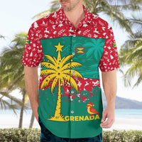 Grenada Christmas Hawaiian Shirt with Palm Tree Bird and Tropical Holiday Pattern Design - Wonder Print Shop
