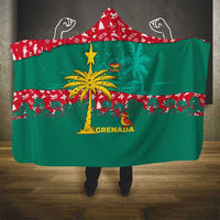 Grenada Christmas Hooded Blanket with Palm Tree Bird and Tropical Holiday Pattern Design - Wonder Print Shop