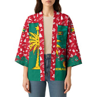 Grenada Christmas Kimono with Palm Tree Bird and Tropical Holiday Pattern Design - Wonder Print Shop