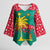 Grenada Christmas Kimono Sleeve Blouse with Palm Tree Bird and Tropical Holiday Pattern Design - Wonder Print Shop