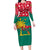 Grenada Christmas Long Sleeve Bodycon Dress with Palm Tree Bird and Tropical Holiday Pattern Design - Wonder Print Shop