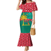 Grenada Christmas Mermaid Dress with Palm Tree Bird and Tropical Holiday Pattern Design - Wonder Print Shop