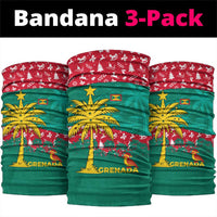 Grenada Christmas Neck Gaiter with Palm Tree Bird and Tropical Holiday Pattern Design - Wonder Print Shop