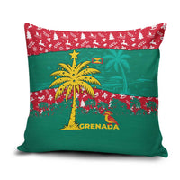 Grenada Christmas Pillow Cover with Palm Tree Bird and Tropical Holiday Pattern Design - Wonder Print Shop