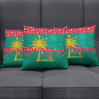 Grenada Christmas Pillow Cover with Palm Tree Bird and Tropical Holiday Pattern Design - Wonder Print Shop