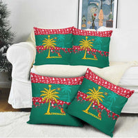 Grenada Christmas Pillow Cover with Palm Tree Bird and Tropical Holiday Pattern Design - Wonder Print Shop