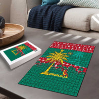 Grenada Christmas Puzzle with Palm Tree Bird and Tropical Holiday Pattern Design - Wonder Print Shop