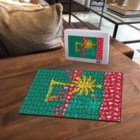 Grenada Christmas Puzzle with Palm Tree Bird and Tropical Holiday Pattern Design - Wonder Print Shop